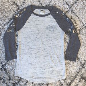 Victoria’s Secret PINK sequin 3/4 sleeve shirt XS
